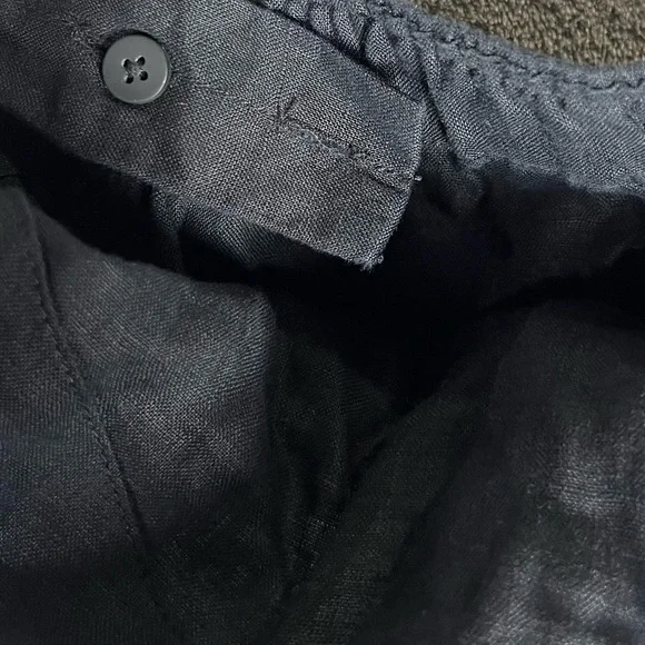 Quince Jumpsuit Womens Medium Black European Linen Square Neck Minimalist Sleek - Picture 7 of 13